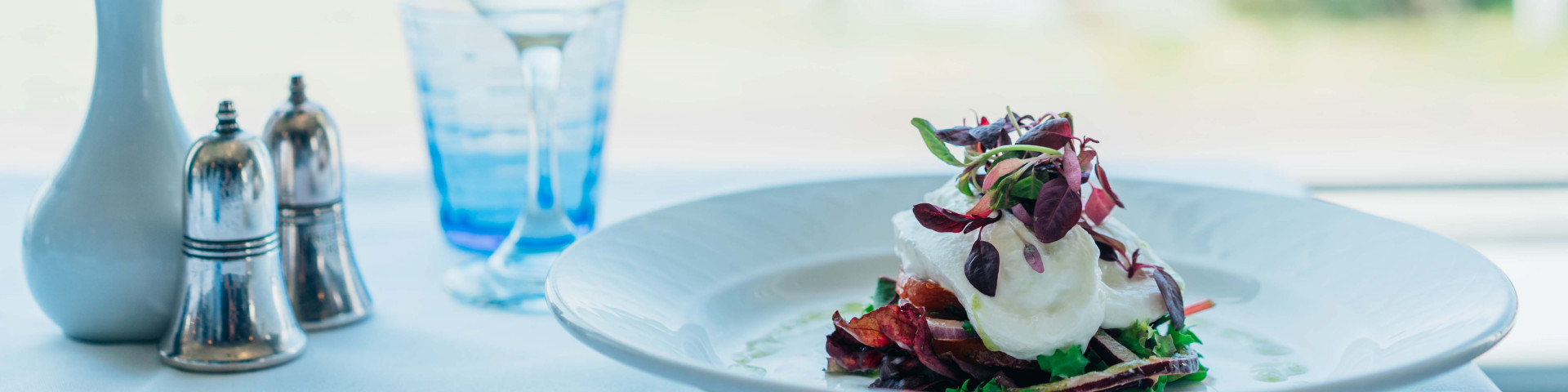 Dining at a traditional seaside hotel