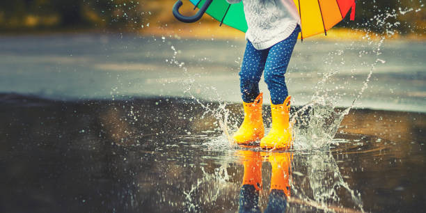 Playing in puddles