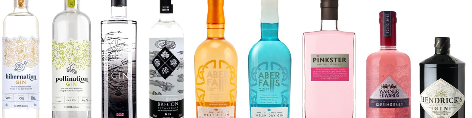 Bottles of gin